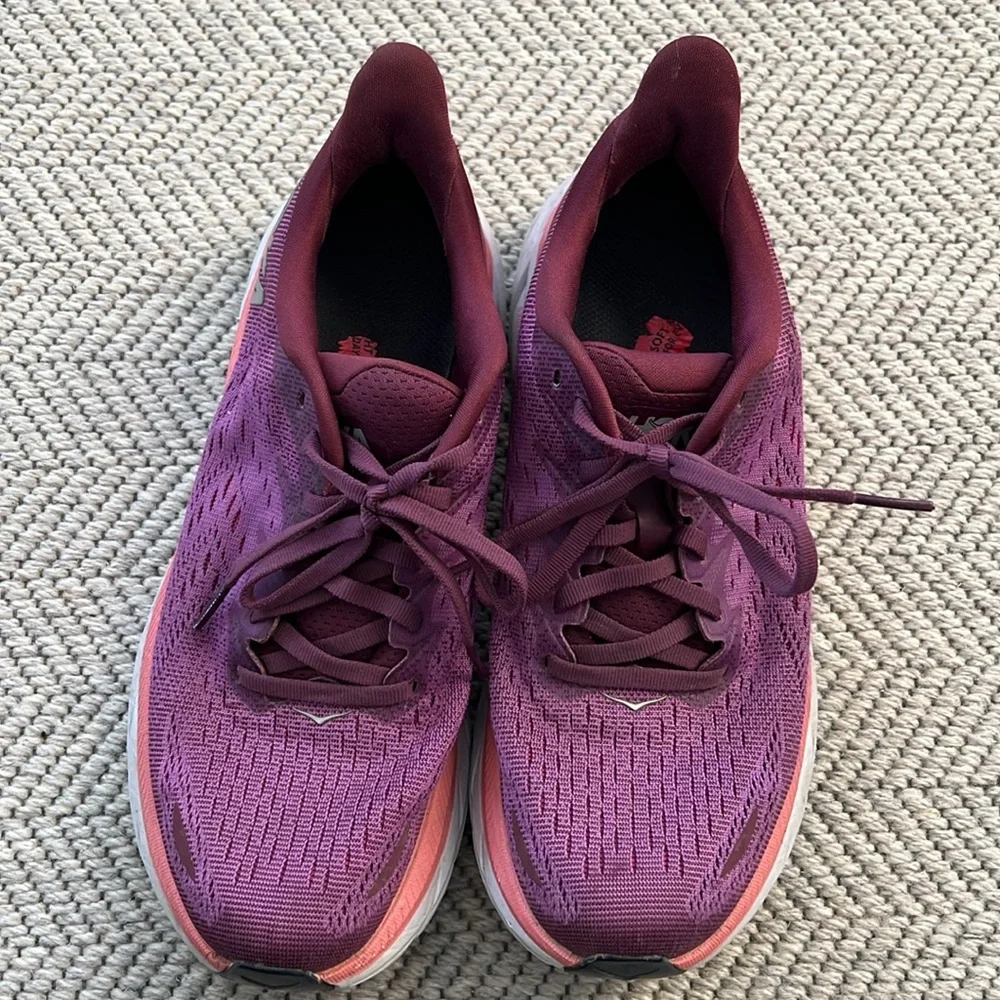 Hoka Purple Athletic Shoes with Cushioned Midsole